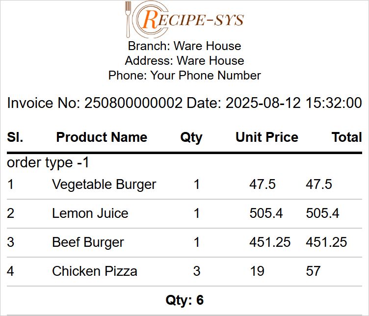 Customer Receipt